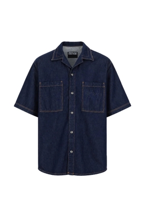 Versace Jeans Couture logo-embroidered denim shirt - Blue