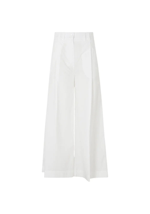 SOLOTRE pleated palazzo pants - White