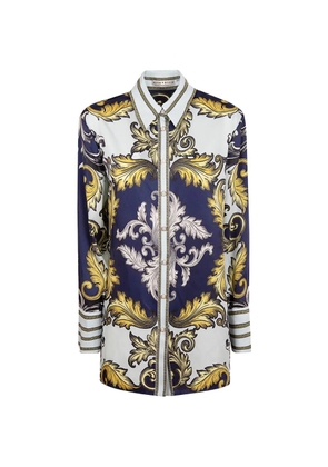 alice + olivia baroque-print button-down shirt - White