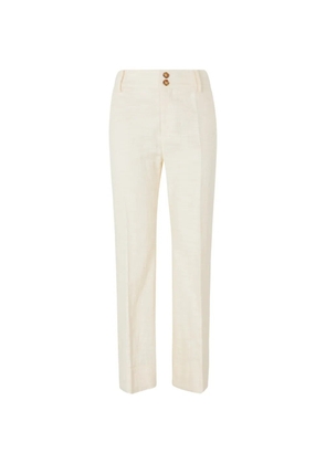 La DoubleJ Hendrix button-fastening straight-leg trousers - White