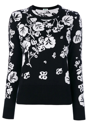 Kenzo Floral Leaf intarsia jumper - Black