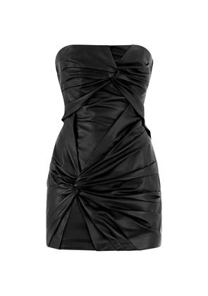 The Attico twisted leather mini dress - Black