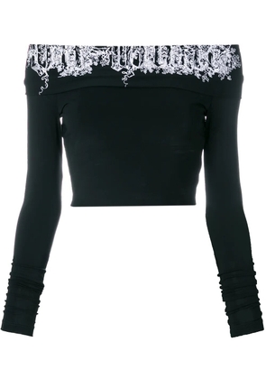 Off-White front logo strapless blouse - Black