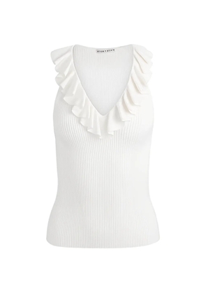 alice + olivia MARNIE ruffled top - White