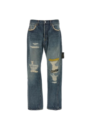 Undercover embroidered distressed jeans - Blue