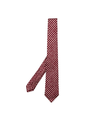 Kiton diamond-patterned tie - Red