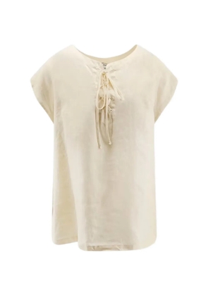 ASPESI lace-up short-sleeve blouse - Neutrals