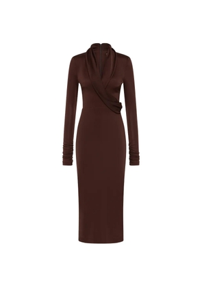 Rebecca Vallance Hazine long-sleeve midi dress - Brown