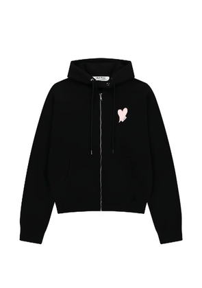 Kimhekim heart-patch zip-up hoodie - Black