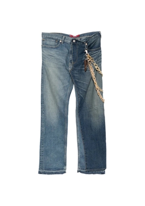 Junya Watanabe MAN chain-detail panelled jeans - Blue