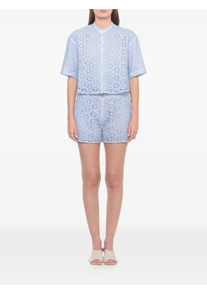 120% Lino broderie-anglaise linen shirt - Blue