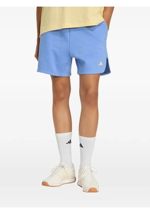 adidas logo-print side-slit shorts - Blue