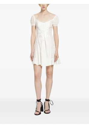 DAISY lace-trim corset-style mini dress - White