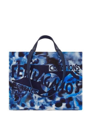 Ferragamo tote bag with logo (L) - Blue