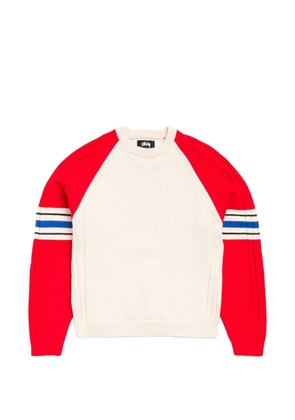 Stüssy logo-print raglan-sleeve sweater - White