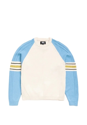 Stüssy logo-print raglan-sleeve sweater - White