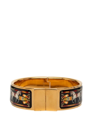 Hermès Pre-Owned 20th Century Wide Enamel Equestrian Loquet Bracelet GM costume bracelet - Black