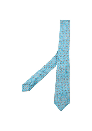 Kiton floral-print tie - Blue