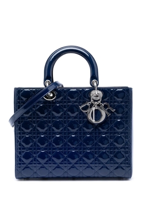 Christian Dior Pre-Owned 2013 Large Patent Cannage Lady Dior satchel - Blue