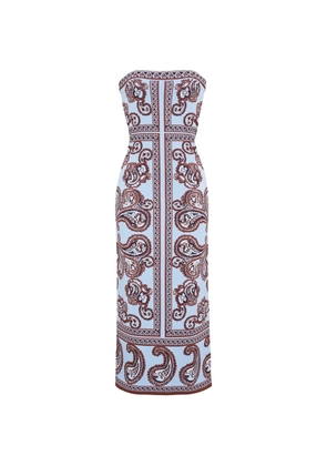Cara Cara paisley-print strapless midi dress - Blue