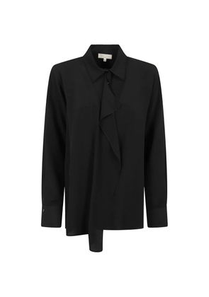Antonelli Adria ruffled long-sleeve shirt - Black