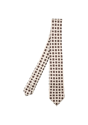 Kiton geometric-print tie - Neutrals