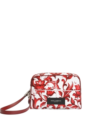 Dolce & Gabbana majolica-print Essenza poplin handbag - Red