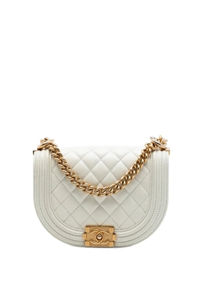 CHANEL Pre-Owned 2021-2026 Mini Quilted Caviar Boy Messenger Bag crossbody bag - White