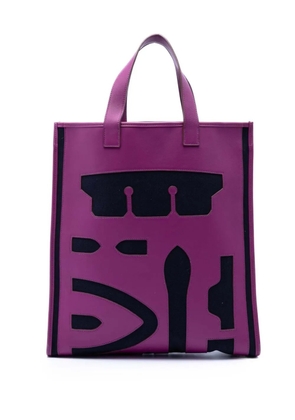 Hermès Pre-Owned 2010-2026 Epsom and Felt Petit H Skeleton Vertical GM tote bag - Purple