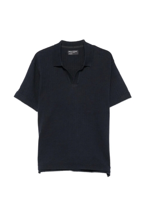 Marc O'Polo ribbed-knit open-collar T-shirt - Blue