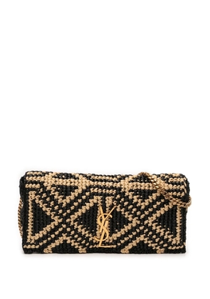 Saint Laurent Pre-Owned 2020 Small Raffia Monogram Kate 99 Tassel Bag satchel - Black