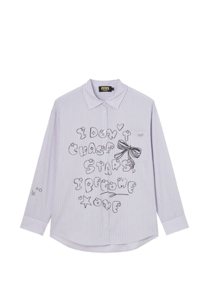 Mini Cream striped graphic-print shirt - Purple