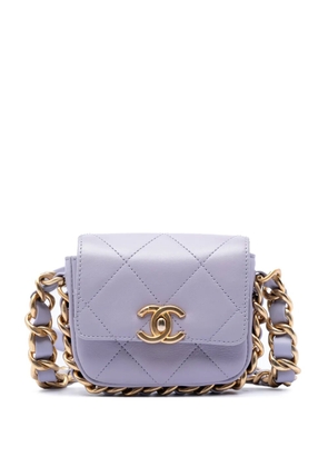 CHANEL Pre-Owned 2021-2026 Mini Quilted Calfskin Framing Chain Flap crossbody bag - Purple