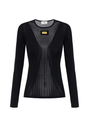 Elisabetta Franchi open-knit T-shirt - Black