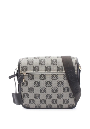 Loewe Pre-Owned 2010-2026 Anagram Coated Canvas Flap crossbody bag - Grey