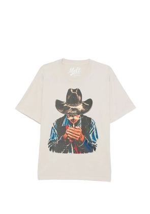 Melt graphic-print crew neck T-shirt - Neutrals