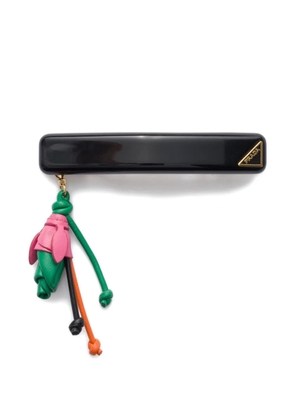 Prada acrylic glass and metal hair clip - Black