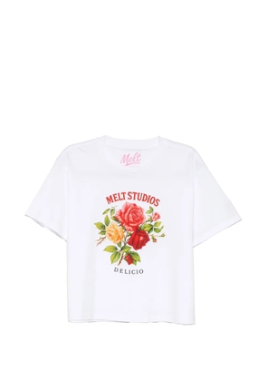Melt floral-print T-shirt - White