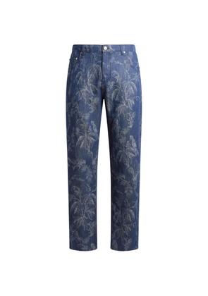 ETRO all-over jacquard-motif jeans - Blue