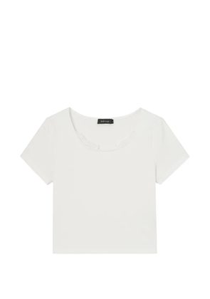 tout a coup lace-trim ribbed T-shirt - White