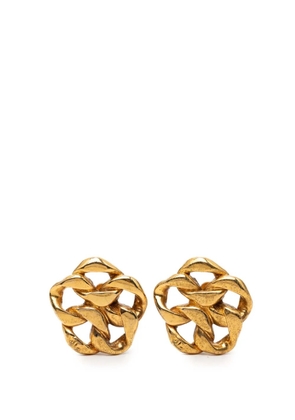 CHANEL Pre-Owned 1980-1990 Gold Plated Chain Link Clip On Earrings costume earrings