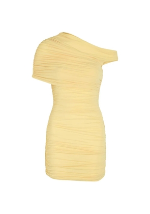 Ronny Kobo ruched one-shoulder mini dress - Yellow