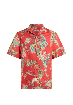 ETRO parrot and palm-tree print shirt - Red
