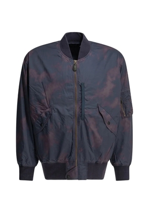 BEAMS PLUS Mil Flight tie-dye zip-up bomber jacket - Blue