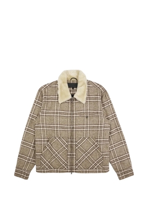 Chrome Hearts check-pattern sherpa-lined shirt jacket - Brown