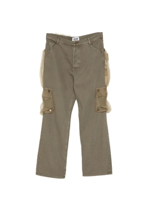 Magliano tulle-overlay cargo pants - Green