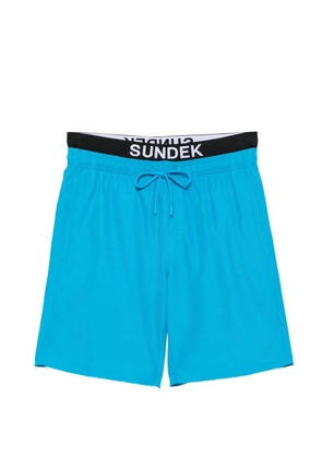 Sundek logo-waistband swim shorts - Blue