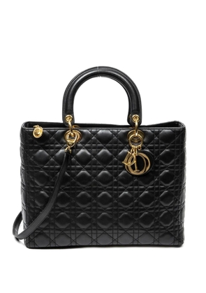 Christian Dior Pre-Owned large Lady Dior leather tote bag - Black