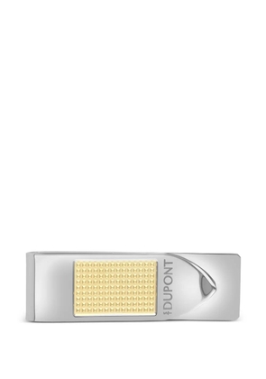 S.T. Dupont logo diamond-head pattern money clip - Silver