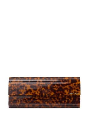Jimmy Choo Sweetie tortoiseshell-effect clutch bag - Brown